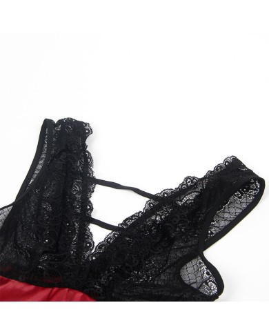 SUBBLIME - 954420 ROBE BONDAGE EN DENTELLE NOIRE S/M