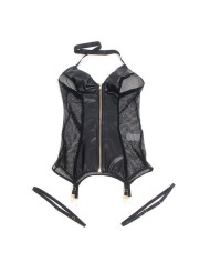 SUBBLIME - 954444 ROBE SEXY EN MAILLE CUIR NOIR S/M