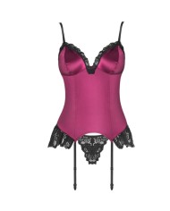LIVCO CORSETTI FASHION - AGRAFENA CF 90436 CORSET + STRING BORDEAUX S/M