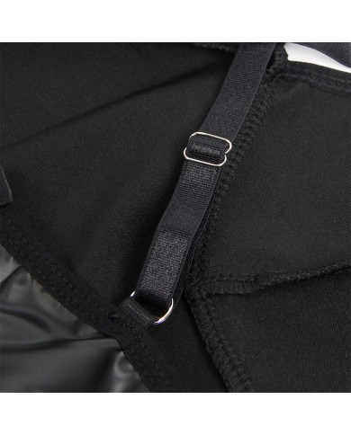 SUBBLIME - 955380 ROBE À BRETELLES EN CUIR NOIR L/XL