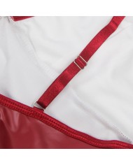 SUBBLIME - 955403 ROBE À BRETELLES EN CUIR BORDEAUX L/XL