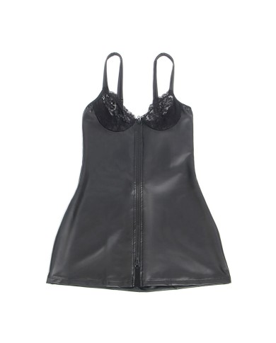 SUBBLIME - 957568 ROBE ZIPPÉE EN CUIR NOIR S/M