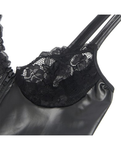 SUBBLIME - 957568 ROBE ZIPPÉE EN CUIR NOIR S/M