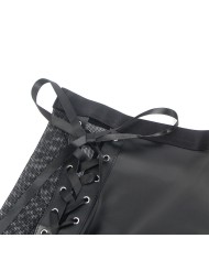 SUBBLIME - 957582 ENSEMBLE SOUTIEN-GORGE ET JUPE EN CUIR NOIR S/M