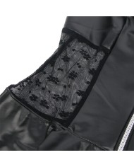 SUBBLIME - 957704 ROBE EN CUIR À FERMETURE ÉCLAIR EN DENTELLE NOIRE S/M
