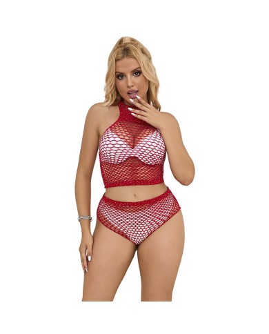 SUBBLIME - 952402 ENSEMBLE RESILLE AVEC LOSANGES ROSES TAILLE UNIQUE