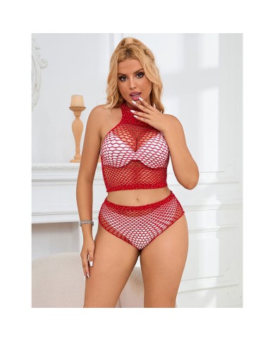 SUBBLIME - 952402 ENSEMBLE RESILLE AVEC LOSANGES ROSES TAILLE UNIQUE