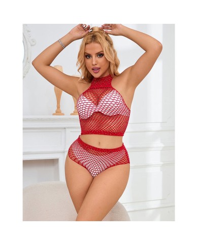 SUBBLIME - 952402 ENSEMBLE RESILLE AVEC LOSANGES ROSES TAILLE UNIQUE