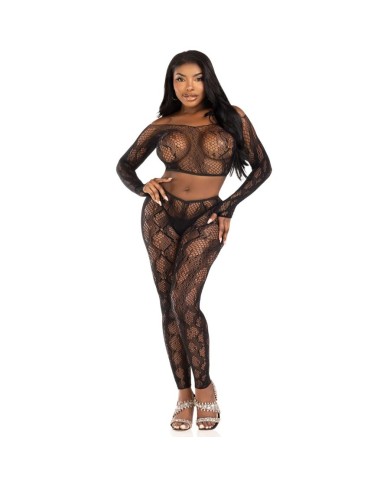 LEG AVENUE - 89373 HAUT COURT EN PYTHON ET COLLANTS SANS PIEDS NOIRS - TAILLE UNIQUE