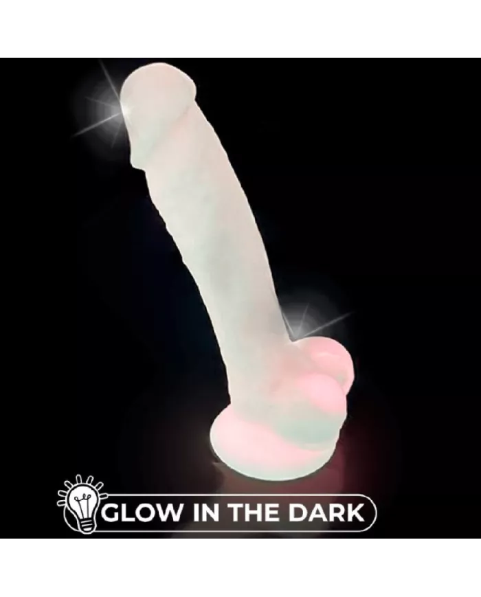 SILEXD – MODÈLE DE PÉNIS RÉALISTE 7 ROSE BRILLE DANS LE NOIR