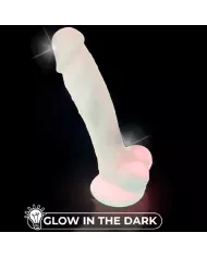 SILEXD – MODÈLE DE PÉNIS RÉALISTE 7 ROSE BRILLE DANS LE NOIR