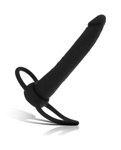MYTHOLOGY - GODE ANAL COBI ONYX AVEC ANNEAU DE BITE ET TESTICULE 13 CM EN SILICONE
