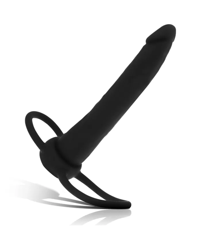 MYTHOLOGY - GODE ANAL COBI ONYX AVEC ANNEAU DE BITE ET TESTICULE 13 CM EN SILICONE