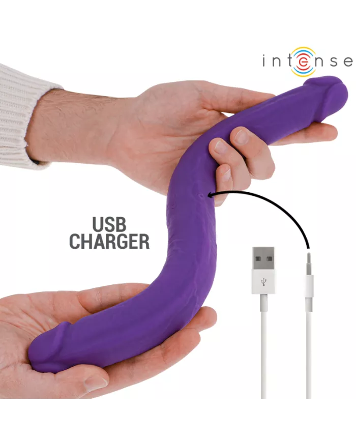INTENSE - GUNTER DILDO DOUBLE VIBRATEUR 40 CM VIOLET TÉLÉCOMMANDE