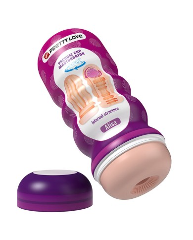 PRETTY LOVE - MASTURBATEUR LISSANT VAGINAL AVEC VENTOUSE ET TEXTURES INTERNES