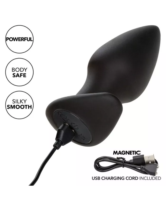 CALEXOTICS - ROCK BOTTOM PLUG ANAL PARFAIT 10 VIBRATIONS SILICONE NOIR