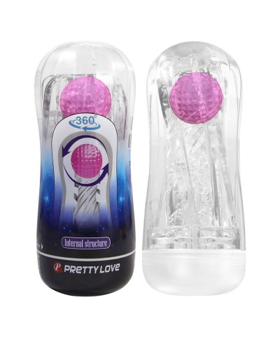 PRETTY LOVE - COUPE DE MASTURBATION TEXTURÉE À 360° TRANSPARENTE