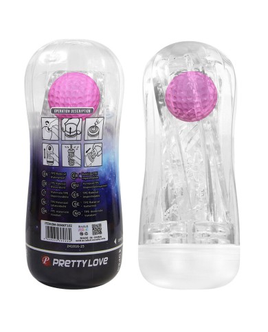 PRETTY LOVE - COUPE DE MASTURBATION TEXTURÉE À 360° TRANSPARENTE