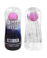 PRETTY LOVE - COUPE DE MASTURBATION TEXTURÉE À 360° TRANSPARENTE