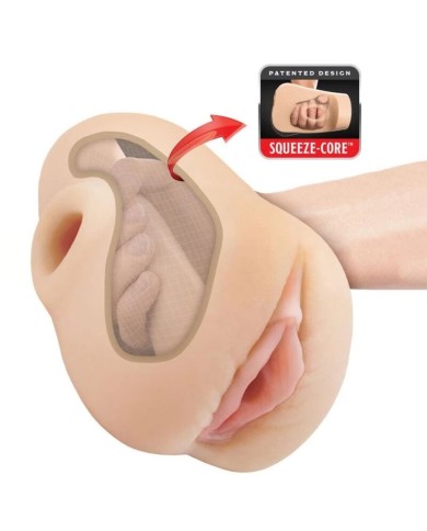 PDX PLUS - VISAGE RÉALISTE VAGIN PUSSY POUNDER SQUEEZE STROKER 18 CM