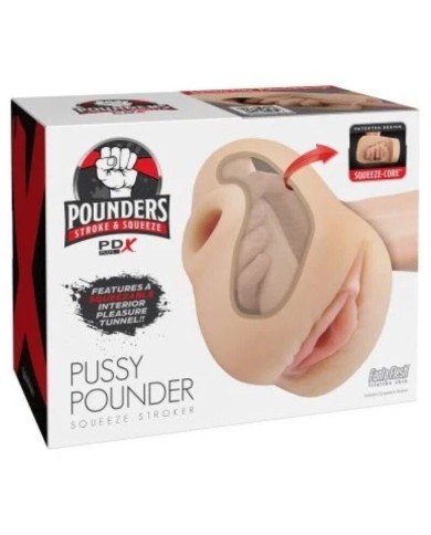 PDX PLUS - VISAGE RÉALISTE VAGIN PUSSY POUNDER SQUEEZE STROKER 18 CM