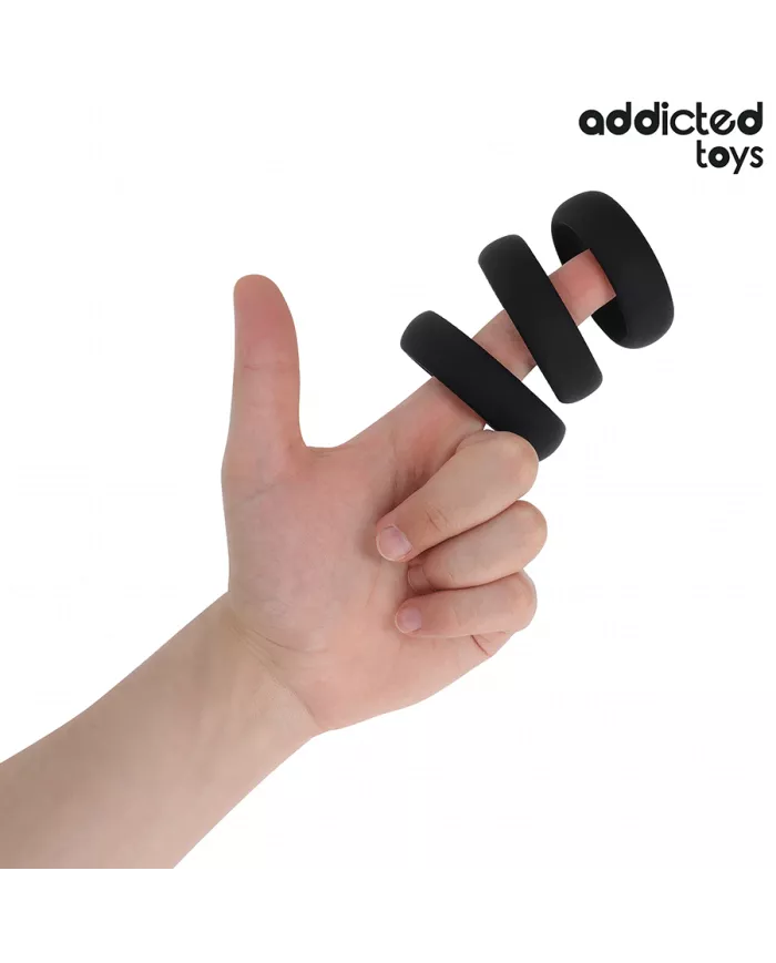 ADDICTED TOYS - LOT D'ANNEAUX PLATS EN SILICONE
