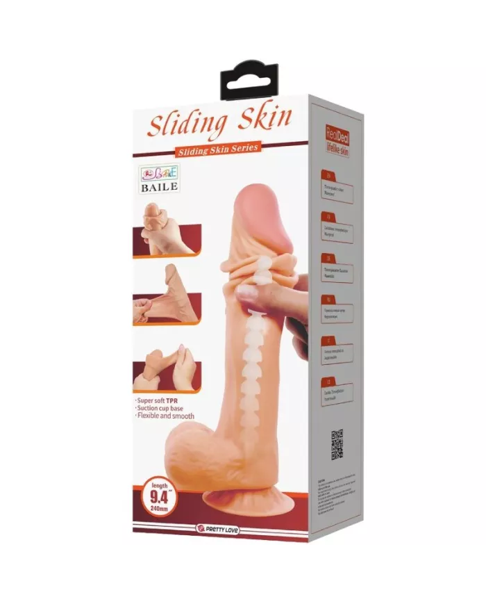 PRETTY LOVE - SÉRIE SLIDING SKIN GODE RÉALISTE AVEC VENTOUSE SLIDING SKIN 24 CM PRETTY LOVE - SÉRIE SLIDING SKIN GODE RÉALISTE AVEC VENTOUSE SLIDING SKIN 24 CM
