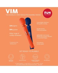 FUN FACTORY - VIM BAGUETTE RUMBLE VIBRANTE RECHARGEABLE EN SILICONE BLEU MINUIT