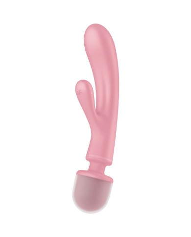 SATISFYER - MASSEUR VIBRATEUR LAPIN TRIPLE LOVER ROSE