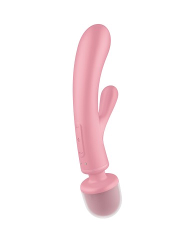 SATISFYER - MASSEUR VIBRATEUR LAPIN TRIPLE LOVER ROSE