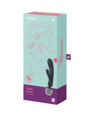 SATISFYER - MASSEUR VIBRATEUR LAPIN TRIPLE LOVER ROSE