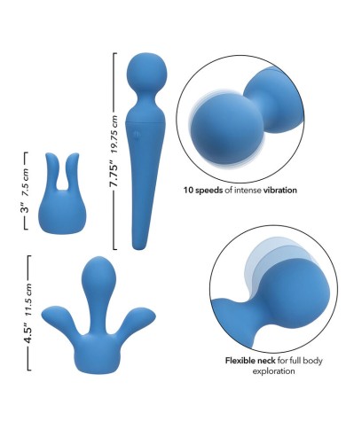 CALEXOTICS - COUTURE KIT VIBRATEUR WAND 10 VIBRATIONS BLEU