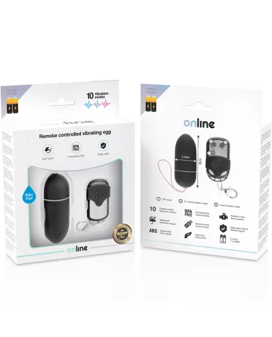 ONLINE - OEUF VIBRANT TÉLÉCOMMANDE L NOIR