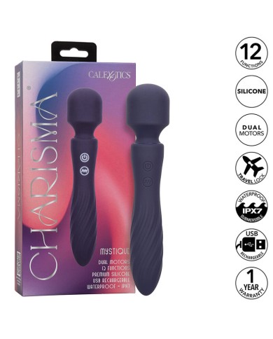 CALEXOTICS - CHARISMA MYSTIQUE MASSEUR DOUBLE MOTEURS 12 FONCTIONS 20,5 CM X 4,5 CM VIOLET