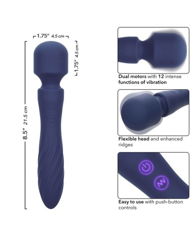 CALEXOTICS - CHARISMA MYSTIQUE MASSEUR DOUBLE MOTEURS 12 FONCTIONS 20,5 CM X 4,5 CM VIOLET