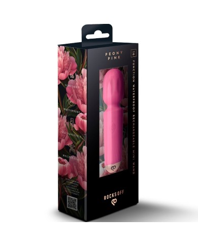 ROCKS-OFF - MINI BAGUETTE RECHARGEABLE 16 FONCTIONS TULIPE NOIRE