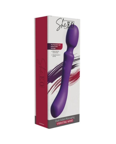 SHE.E.O - BÂTONNET DE MASSAGE VIBRANT À DOUBLE EXTRÉMITÉ VIBRANT