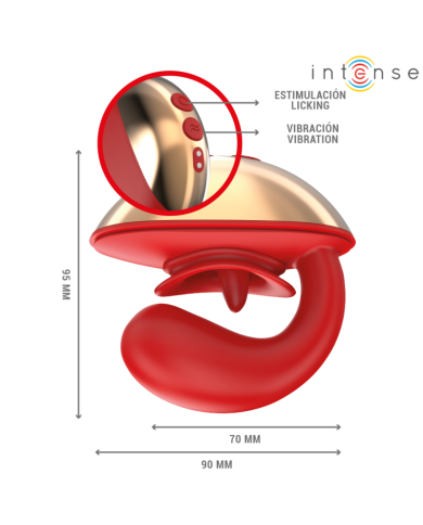 INTENSE - VIBRATEUR & STIMULATEUR MARIAH EN FORME DE U 10 VIBRATIONS ROUGE
