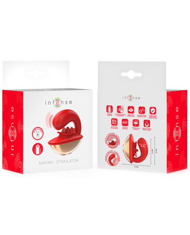 INTENSE - VIBRATEUR & STIMULATEUR MARIAH EN FORME DE U 10 VIBRATIONS ROUGE