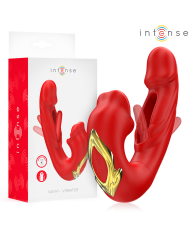 INTENSE - NATHY DOUBLE VIBRATEUR AVEC BOUCHE STIMULANTE MULTIFONCTION ROUGE