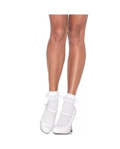 LEG AVENUE - CHAUSSETTES  VOLANTS EN DENTELLE BLANCHE LEG AVENUE - CHAUSSETTES  VOLANTS EN DENTELLE BLANCHE