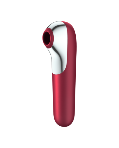 SATISFYER - VIBRATEUR ET ASPIRATION DUAL LOVE AVEC AIR PULSÉ ROUGE