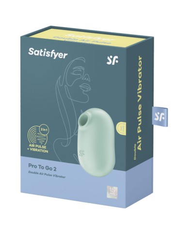 SATISFYER - STIMULATEUR ET VIBRATEUR DOUBLE AIR PULSE PRO TO GO 2 VIOLET