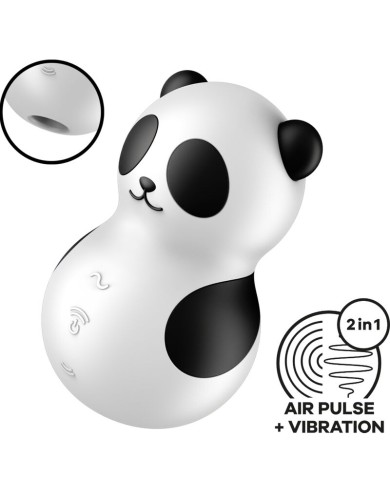 SATISFYER - POCKET PANDA STIMULATEUR & VIBRATEUR NOIR ET BLANC