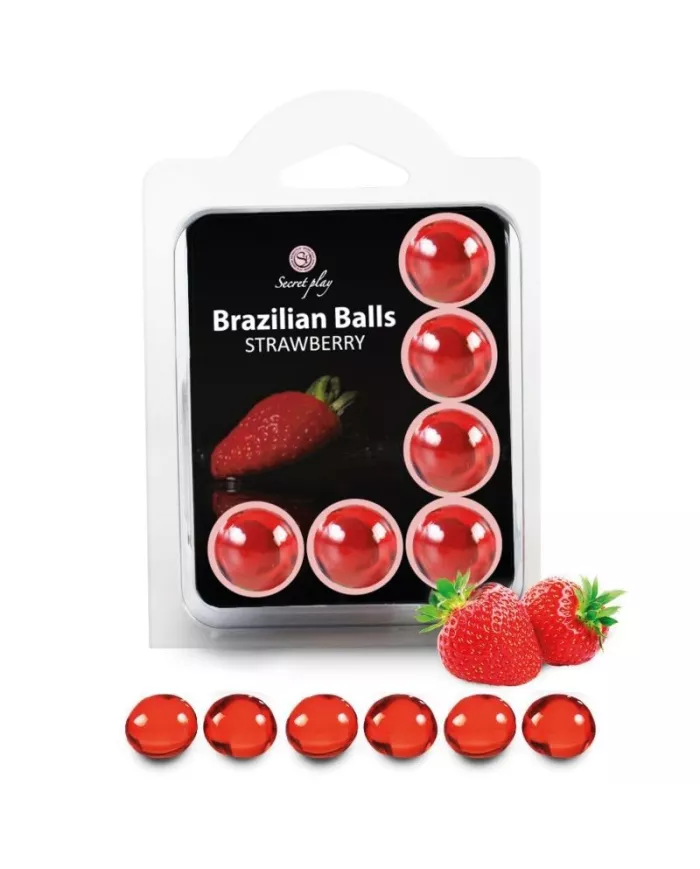 SECRETPLAY - SET 6 BALLES BRÉSILIENNES FRAISE SECRETPLAY - SET 6 BALLES BRÉSILIENNES FRAISE