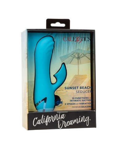 CALEXOTICS - SUNSET BEACH SEDUCER VIBRATEUR & STIMULATEUR 10 FONCTIONS BLEU