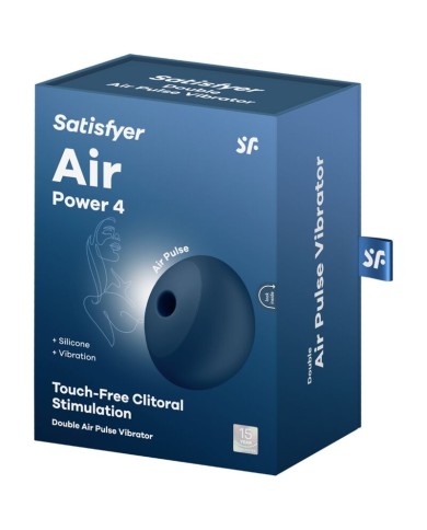 SATISFYER - AIR POWER 4 STIMULATEUR & VIBRATEUR 12 VIBRATIONS BLEU