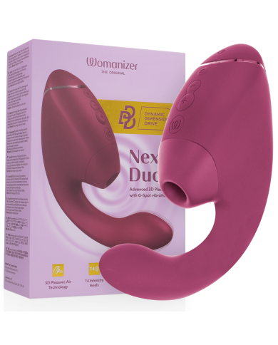 WOMANIZER - DUO NEXT STIMULATEUR CLITORIAL ET DE POINT G DOUBLE ROSE FOYER