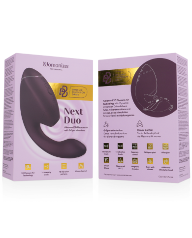 WOMANIZER - DUO NEXT STIMULATEUR CLITORIAL ET DE POINT G DOUBLE VIOLET FONCÉ