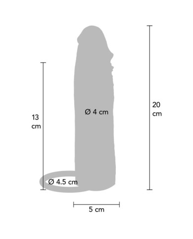 GET REAL - MANCHON PÉNIS EN SILICONE HYDRATANT CARAMEL 20 CM
